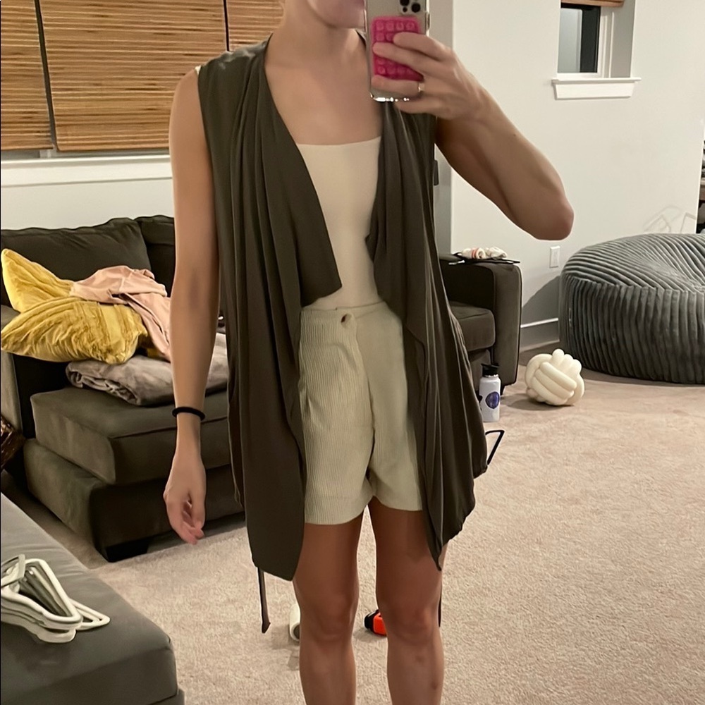 Stoosh Olive Green Sleeveless Jacket